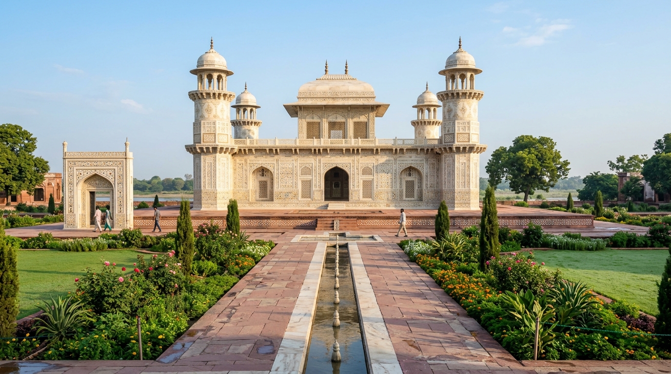 Exquisite Tomb of Itimad-ud-Daulah also called Baby Taj in Agra India