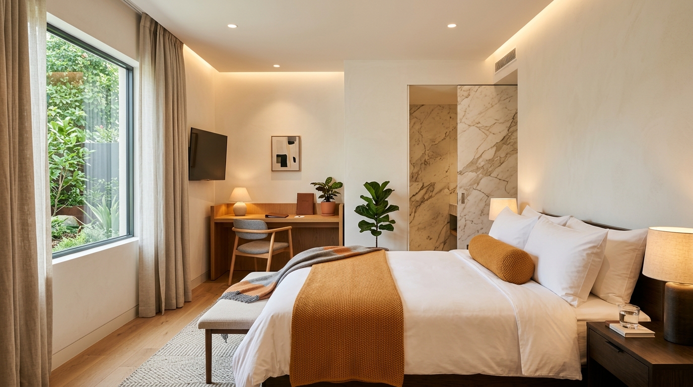Standard Room Ground Floor at Hotel Godwin Deluxe with modern shower