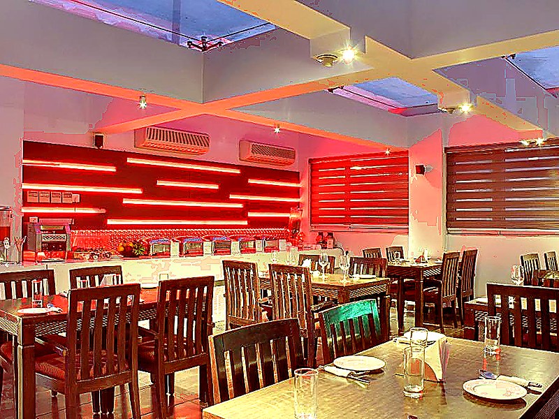 Rooftop Terrace Lounge and Breakfast Buffet Hall at Hotel Grand Godwin Delhi