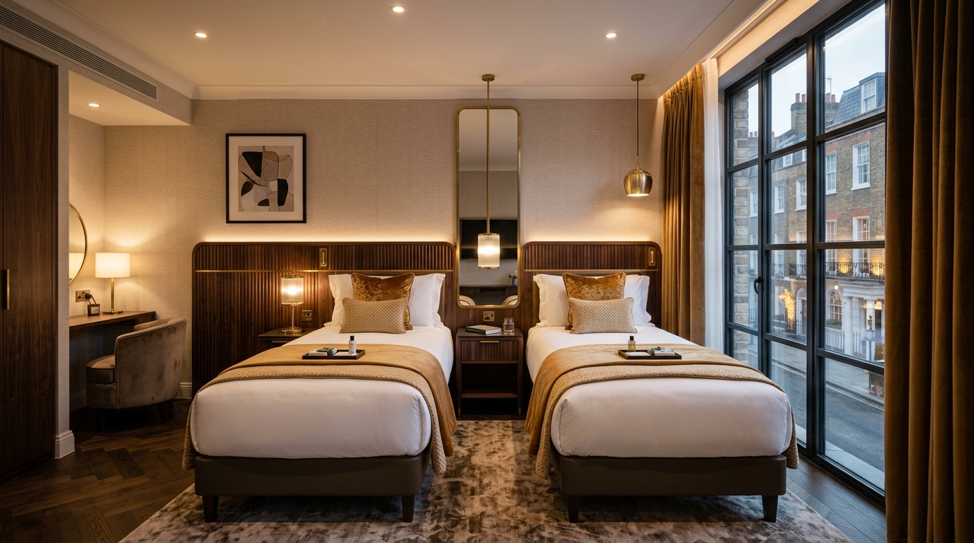 Executive Twin Room at Hotel Grand Godwin with 2 single beds